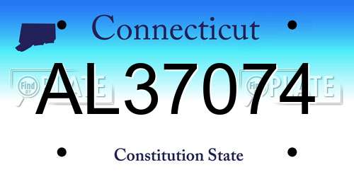 AL37074 Connecticut License Plate