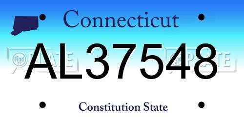 AL37548 Connecticut License Plate