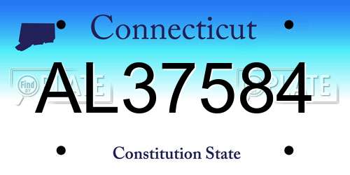 AL37584 Connecticut License Plate