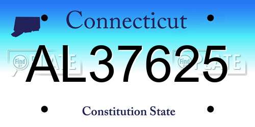 AL37625 Connecticut License Plate