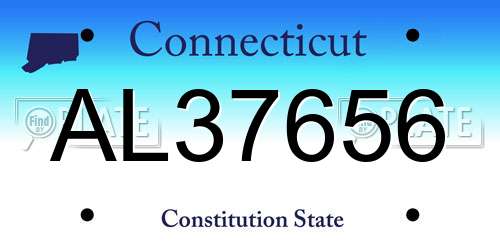 AL37656 Connecticut License Plate