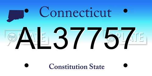 AL37757 Connecticut License Plate