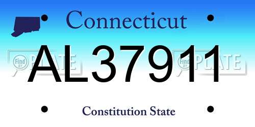 AL37911 Connecticut License Plate