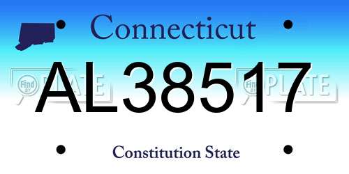 AL38517 Connecticut License Plate