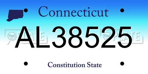 AL38525 Connecticut License Plate