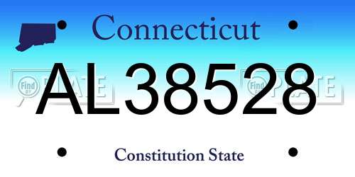 AL38528 Connecticut License Plate
