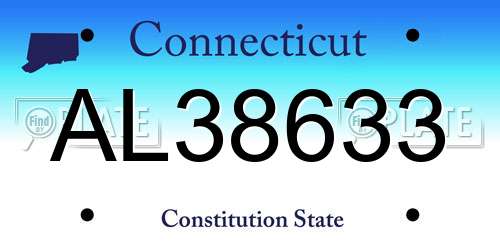 AL38633 Connecticut License Plate
