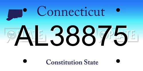 AL38875 Connecticut License Plate