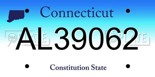 AL39062 Connecticut License Plate