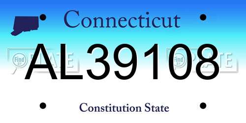 AL39108 Connecticut License Plate