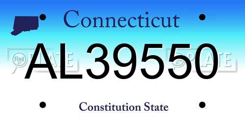 AL39550 Connecticut License Plate
