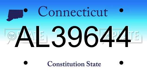 AL39644 Connecticut License Plate