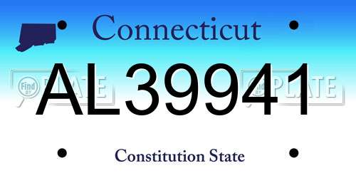AL39941 Connecticut License Plate