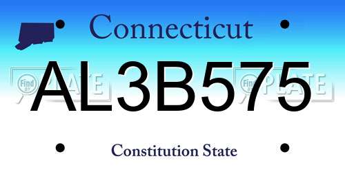 AL3B575 Connecticut License Plate