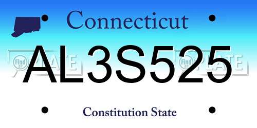 AL3S525 Connecticut License Plate
