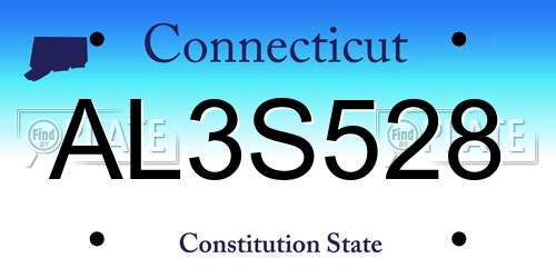AL3S528 Connecticut License Plate