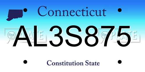 AL3S875 Connecticut License Plate
