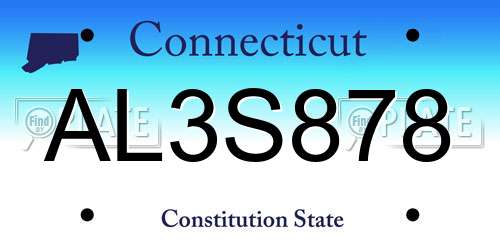 AL3S878 Connecticut License Plate
