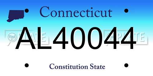 AL40044 Connecticut License Plate