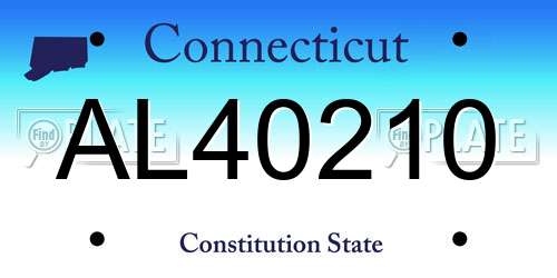 AL40210 Connecticut License Plate