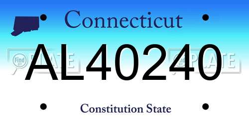 AL40240 Connecticut License Plate