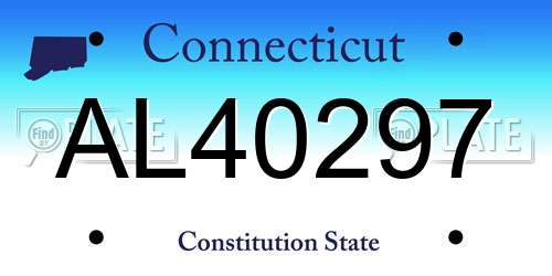 AL40297 Connecticut License Plate