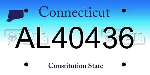 AL40436 Connecticut License Plate