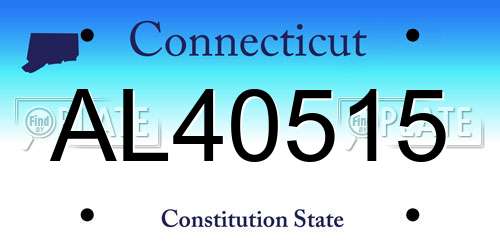 AL40515 Connecticut License Plate