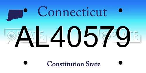 AL40579 Connecticut License Plate
