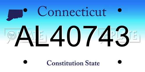 AL40743 Connecticut License Plate