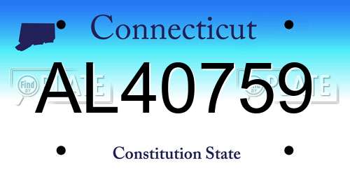 AL40759 Connecticut License Plate