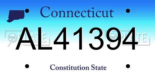 AL41394 Connecticut License Plate