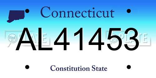 AL41453 Connecticut License Plate