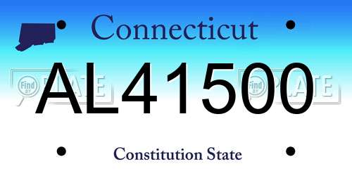 AL41500 Connecticut License Plate