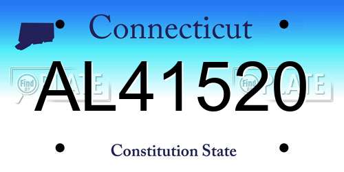 AL41520 Connecticut License Plate