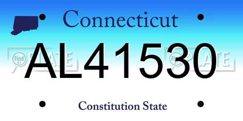 AL41530 Connecticut License Plate
