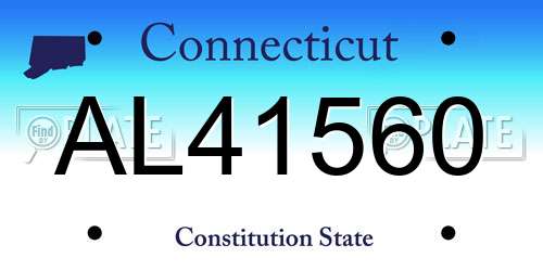 AL41560 Connecticut License Plate
