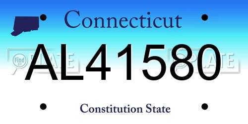 AL41580 Connecticut License Plate