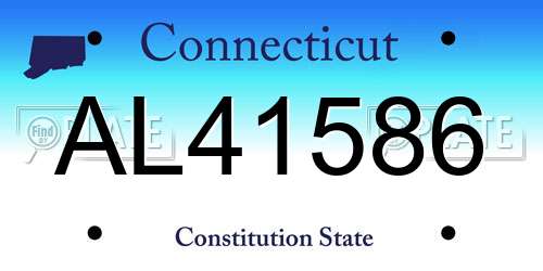 AL41586 Connecticut License Plate