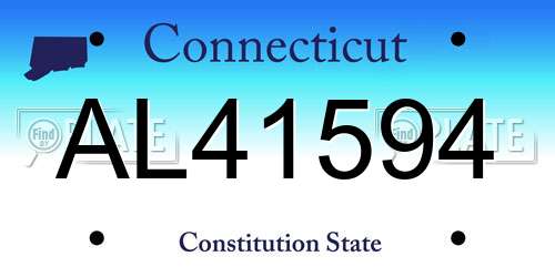 AL41594 Connecticut License Plate