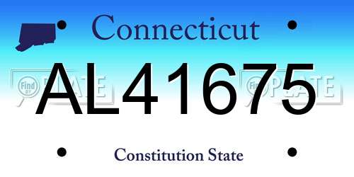 AL41675 Connecticut License Plate