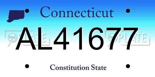 AL41677 Connecticut License Plate