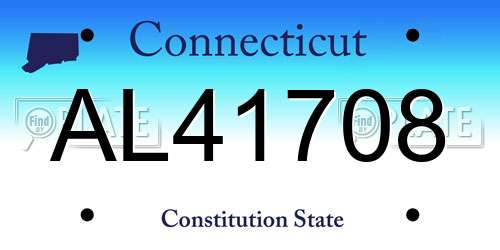 AL41708 Connecticut License Plate