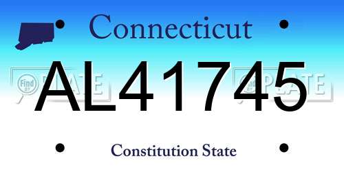 AL41745 Connecticut License Plate