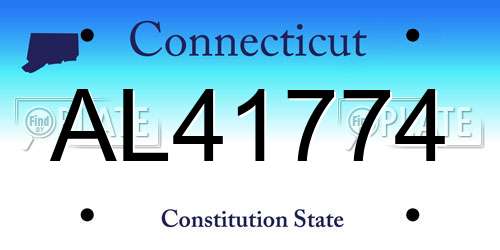 AL41774 Connecticut License Plate