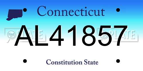 AL41857 Connecticut License Plate