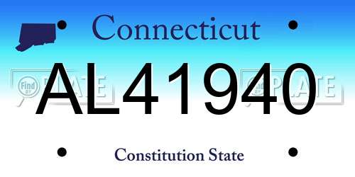 AL41940 Connecticut License Plate