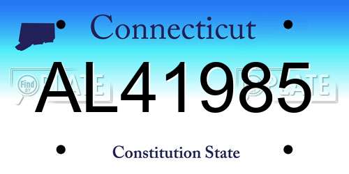 AL41985 Connecticut License Plate