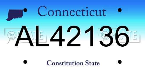 AL42136 Connecticut License Plate