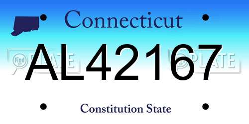 AL42167 Connecticut License Plate